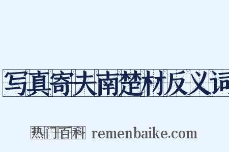 写真寄夫南楚材反义词是什么意思的图片